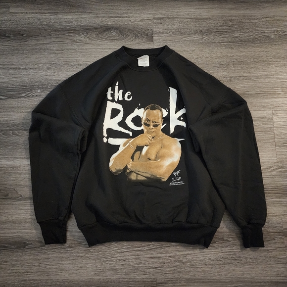 Vintage x WWF ATTITUDE The Rock Crewneck Men’s Sweatshirt - Picture 3 of 7